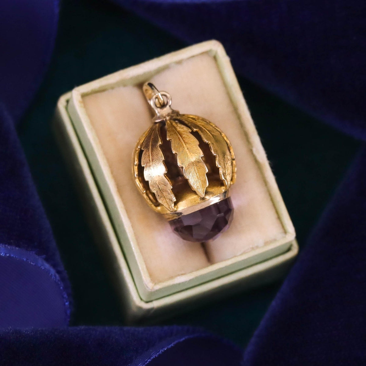 Antique Amethyst Charm of 14k Gold - Trademark Antiques