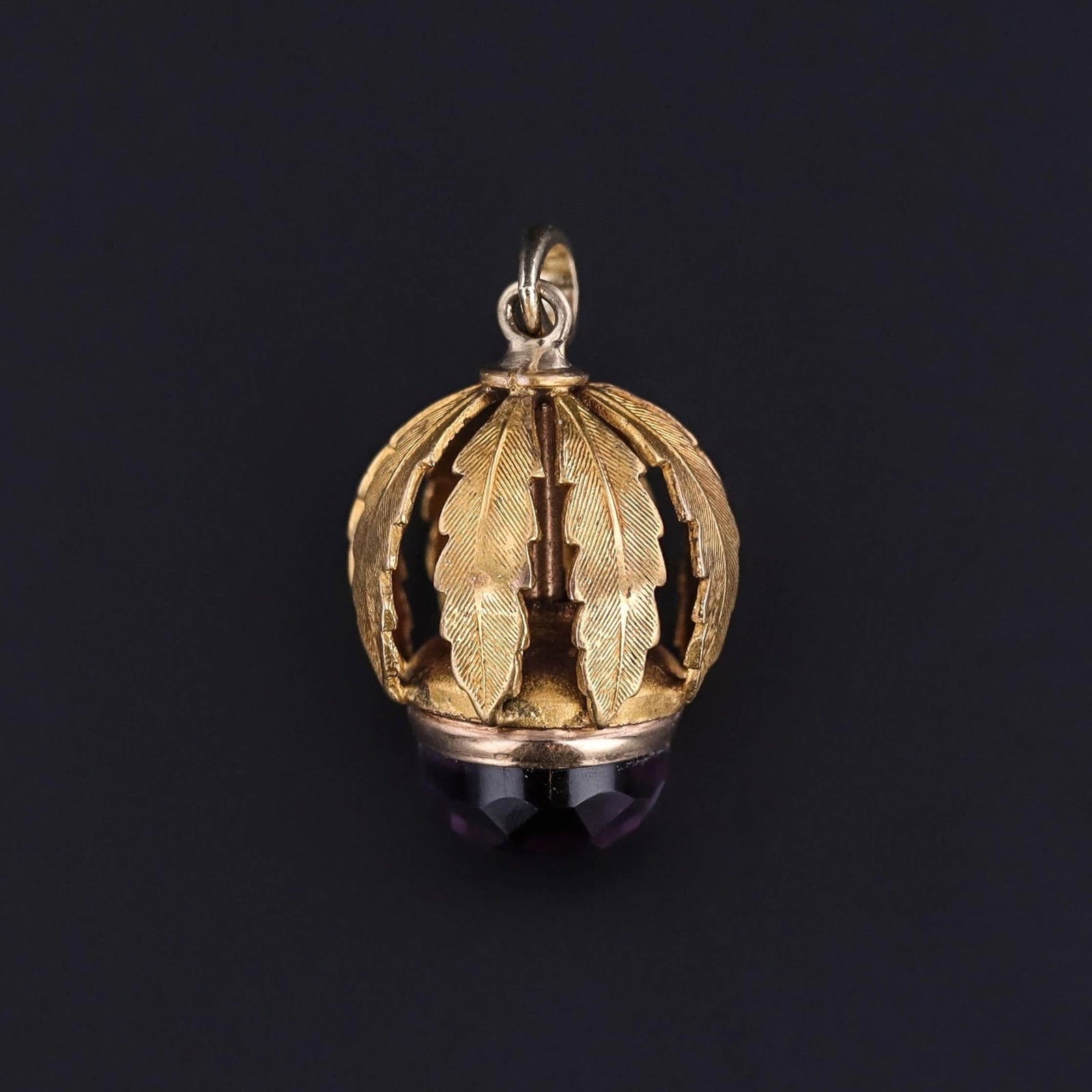 Antique Amethyst Charm of 14k Gold - Trademark Antiques