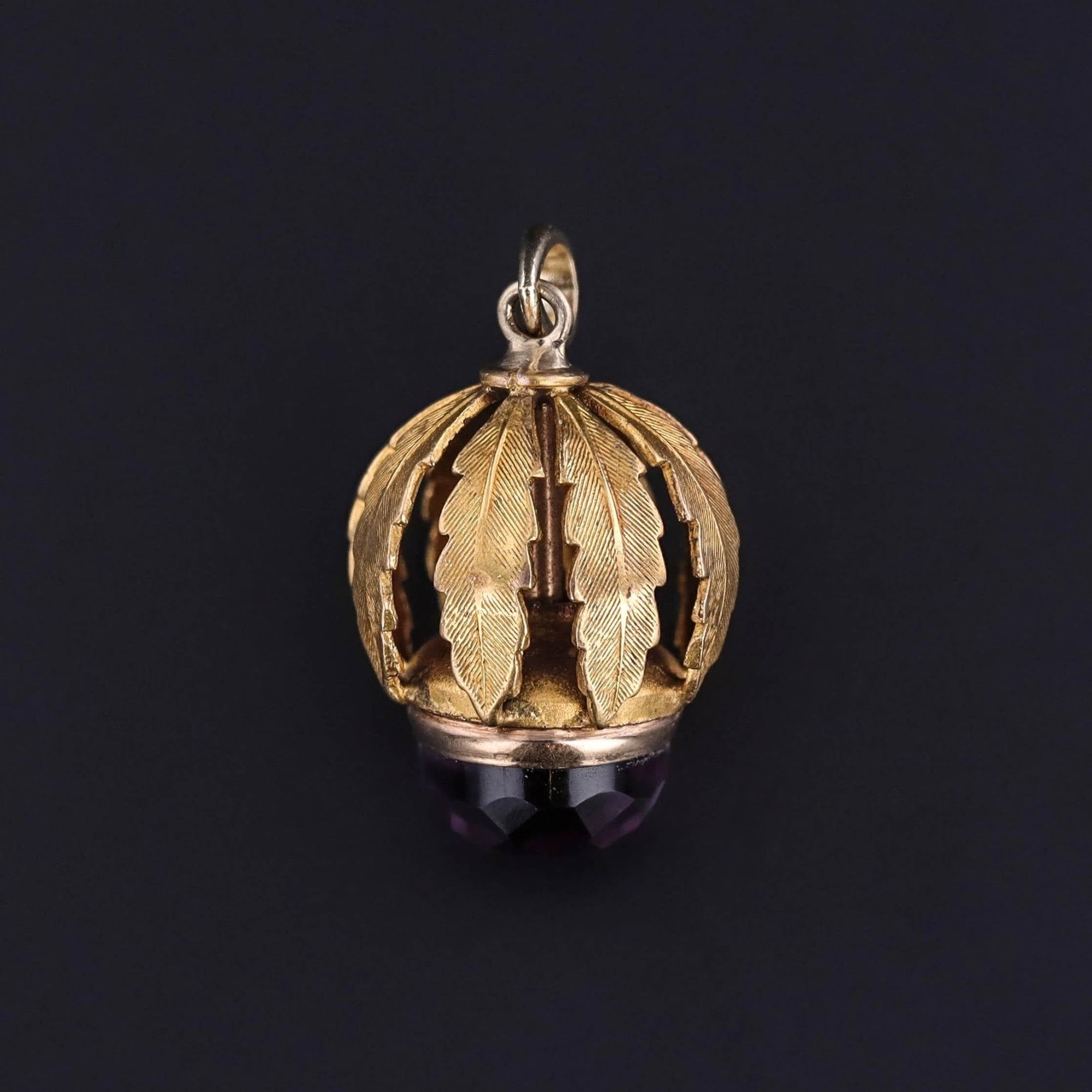 Antique Amethyst Charm of 14k Gold - Trademark Antiques