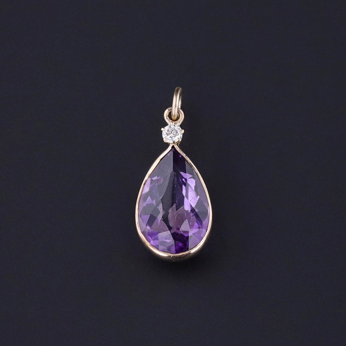 Antique Amethyst Conversion Charm of 14k Gold - Trademark Antiques