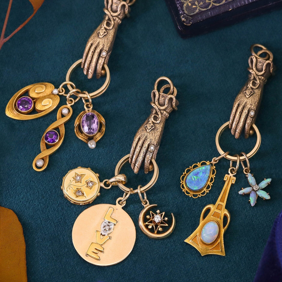 Antique Amethyst Conversion Charm of 14k Gold - Trademark Antiques