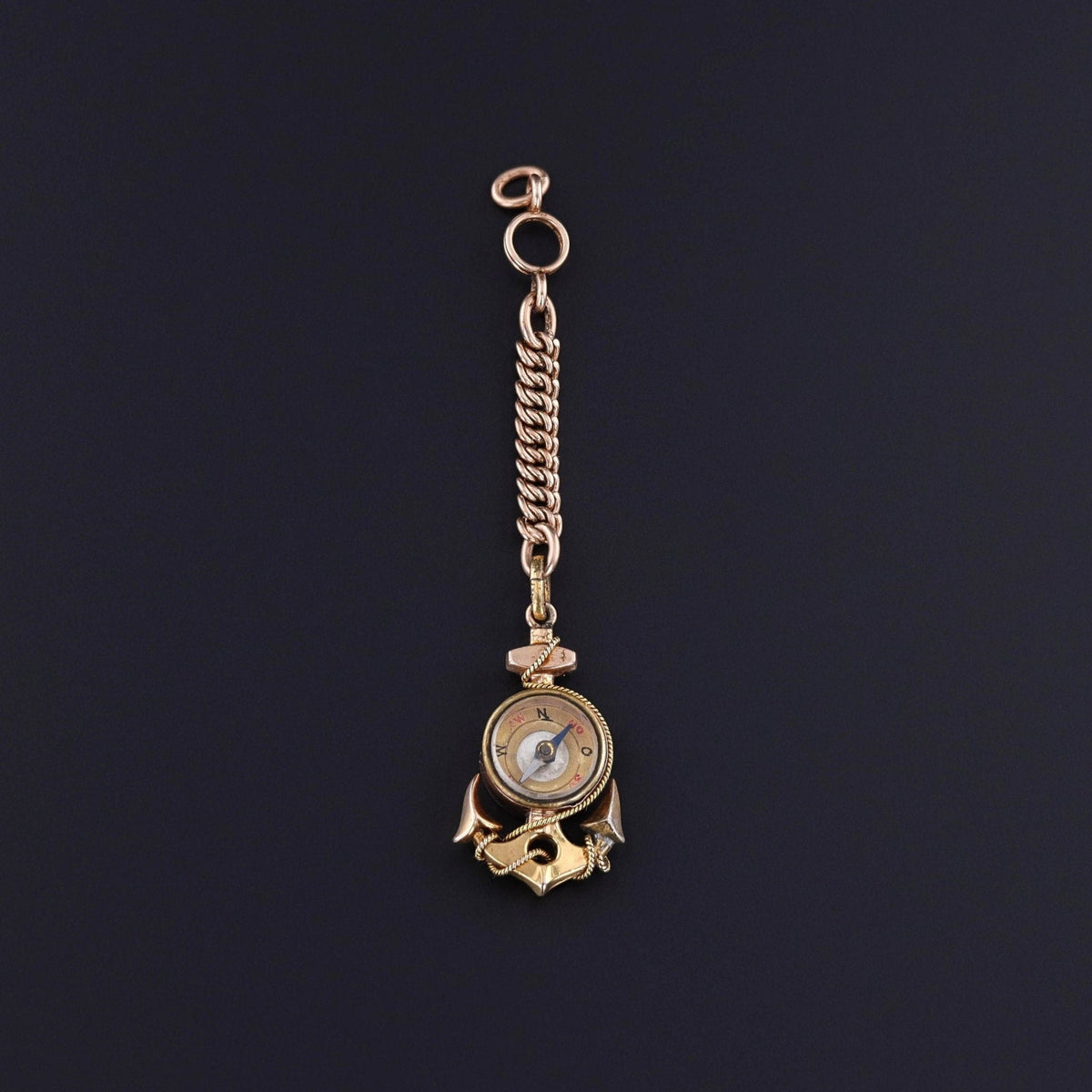 Antique Anchor Compass Pendant of 12ct Gold - Trademark Antiques