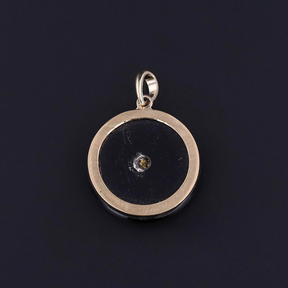 Antique Anchor Pendant of Onyx Diamond &amp; Pearl - Trademark Antiques