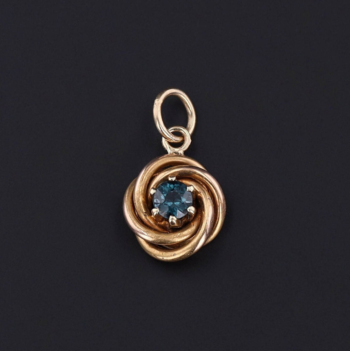 Antique Aqua Conversion Charm of 10k Gold - Trademark Antiques