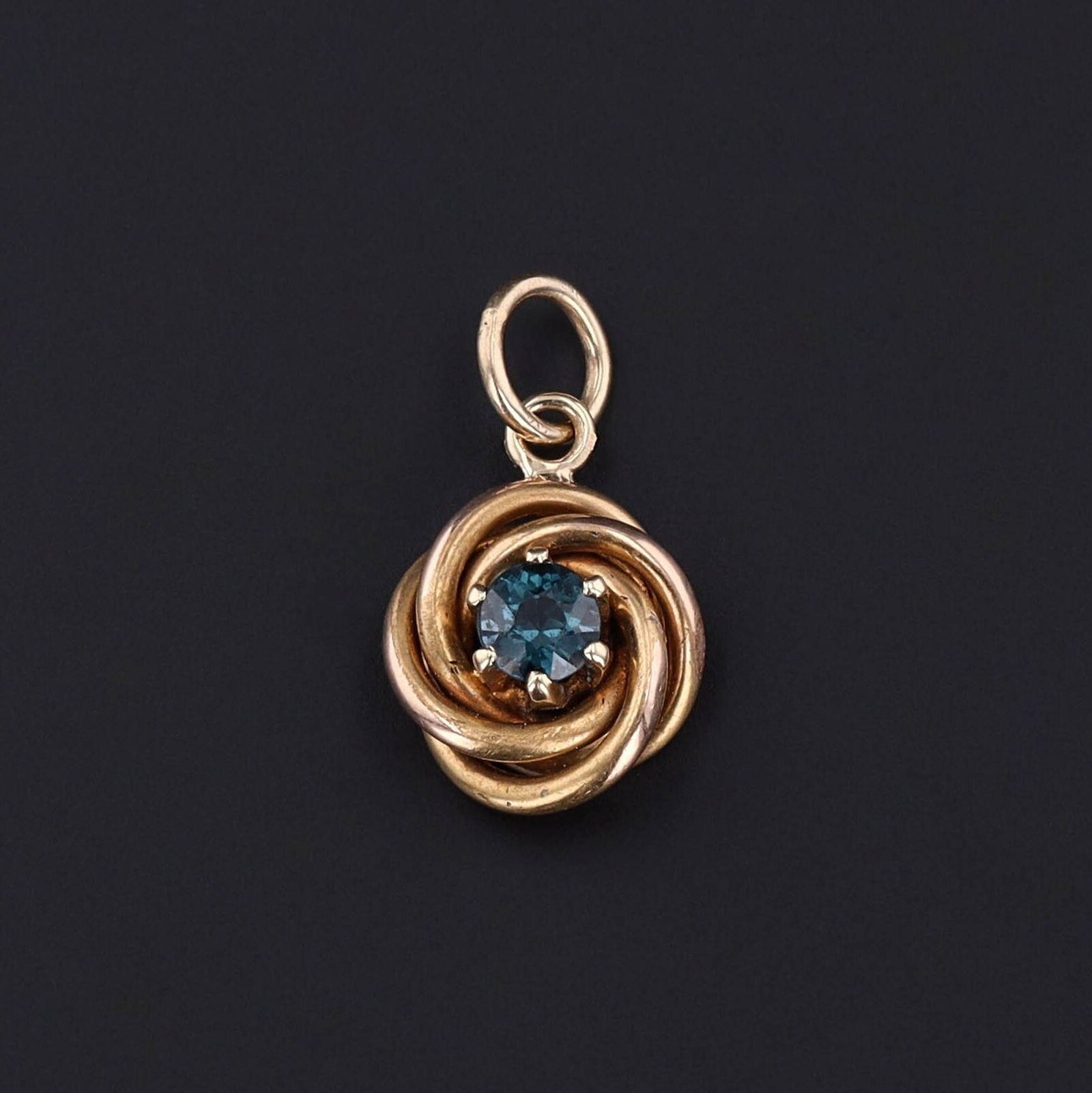 Antique Aqua Conversion Charm of 10k Gold - Trademark Antiques