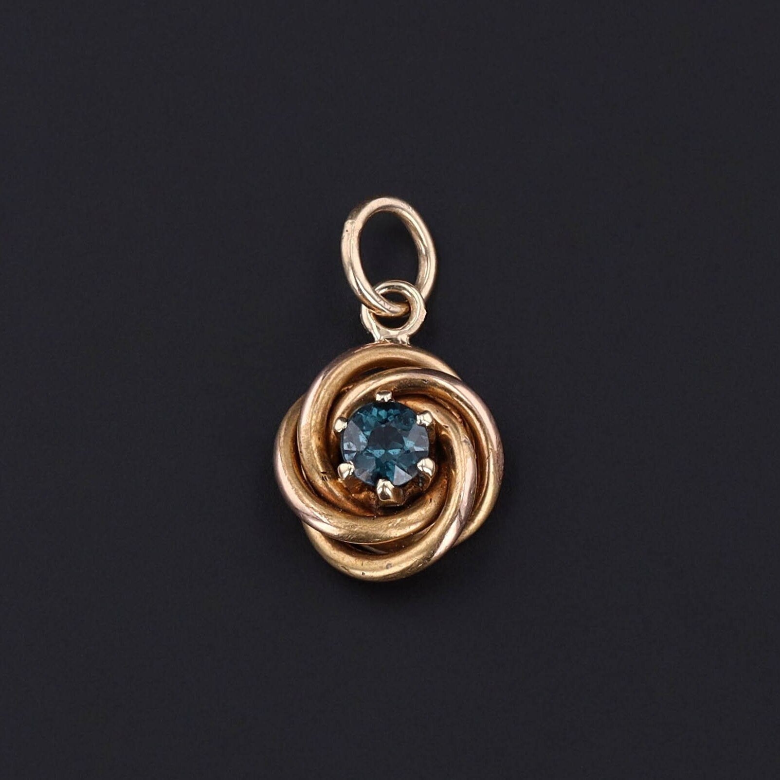 Antique Aqua Conversion Charm of 10k Gold - Trademark Antiques