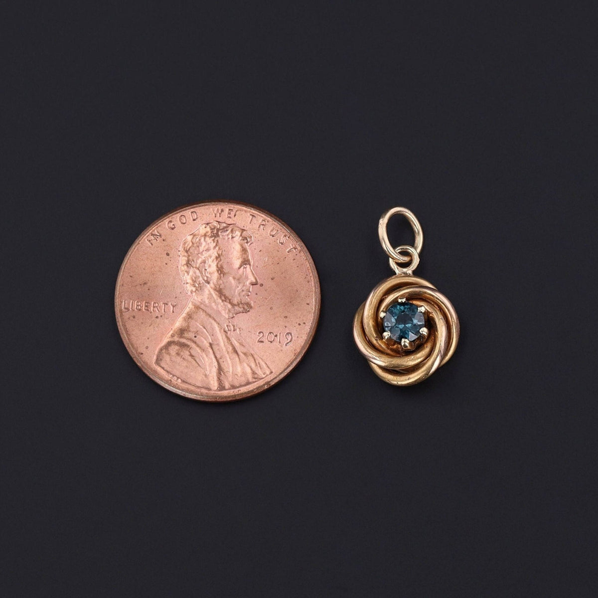 Antique Aqua Conversion Charm of 10k Gold - Trademark Antiques