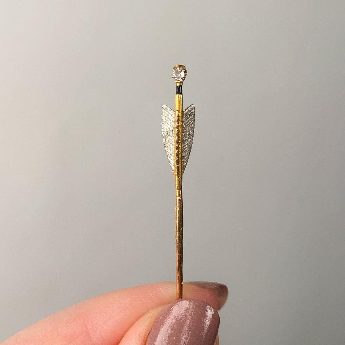 Antique Arrow Pin of 15k Gold and Platinum - Trademark Antiques