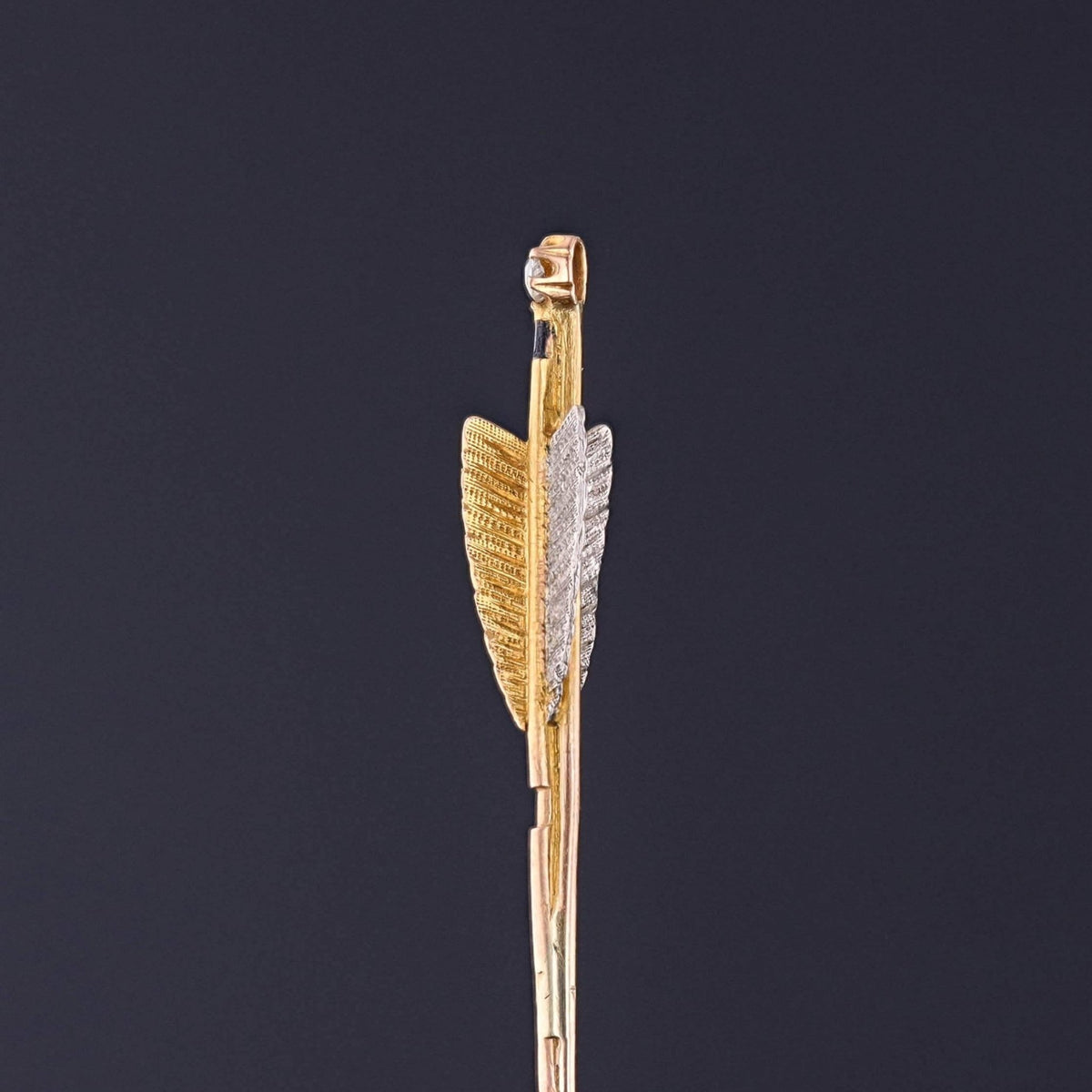 Antique Arrow Pin of 15k Gold and Platinum - Trademark Antiques