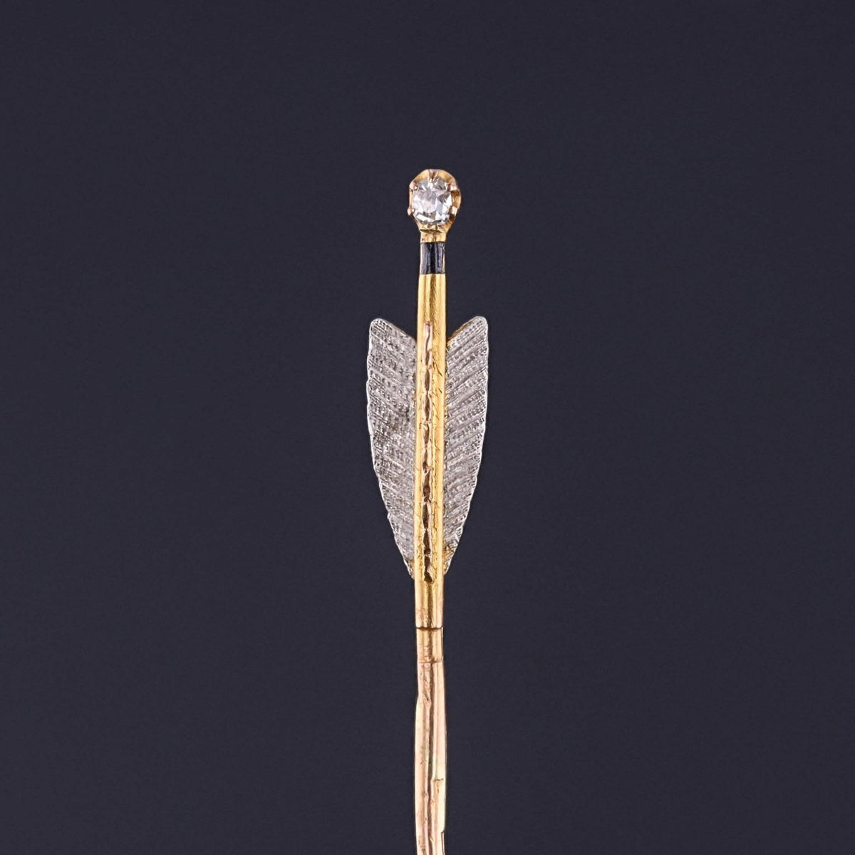 Antique Arrow Pin of 15k Gold and Platinum - Trademark Antiques