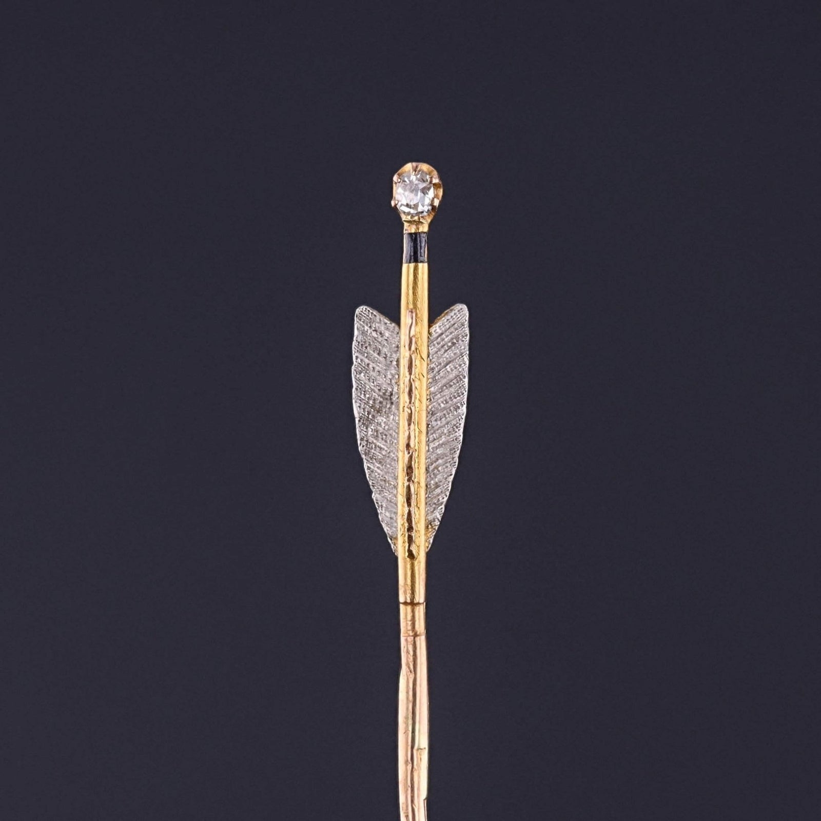 Antique Arrow Pin of 15k Gold and Platinum - Trademark Antiques