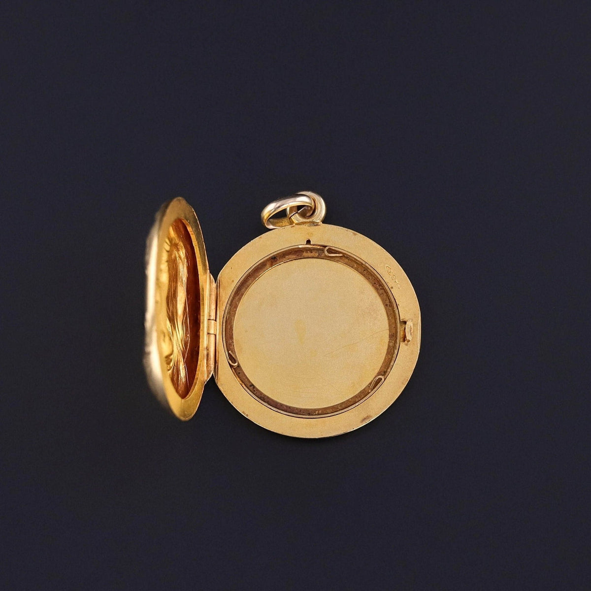 Antique Art Nouveau Woman Locket of 14k Gold - Trademark Antiques