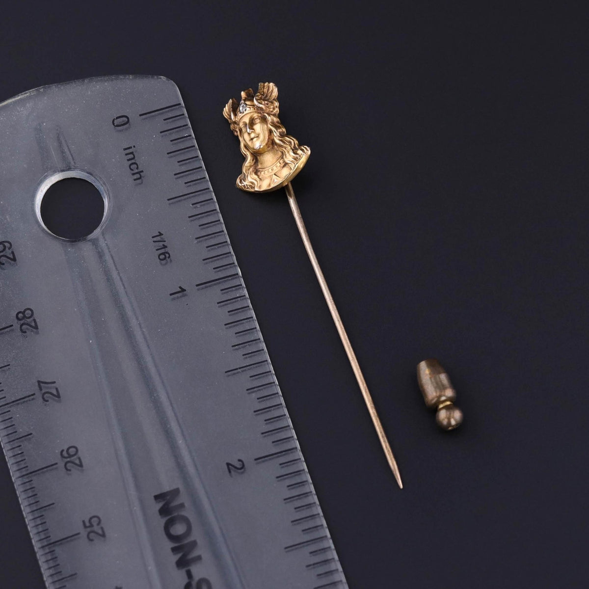 Antique Athena or Viking Stickpin of 14k Gold - Trademark Antiques