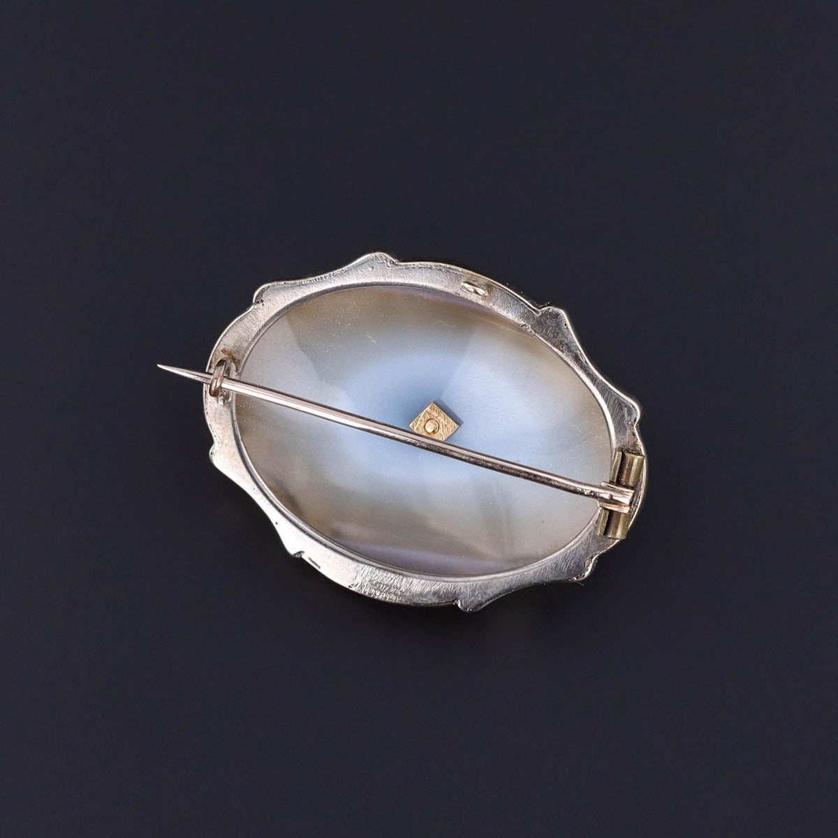 Antique Banded Agate and Pearl Star Brooch - Trademark Antiques