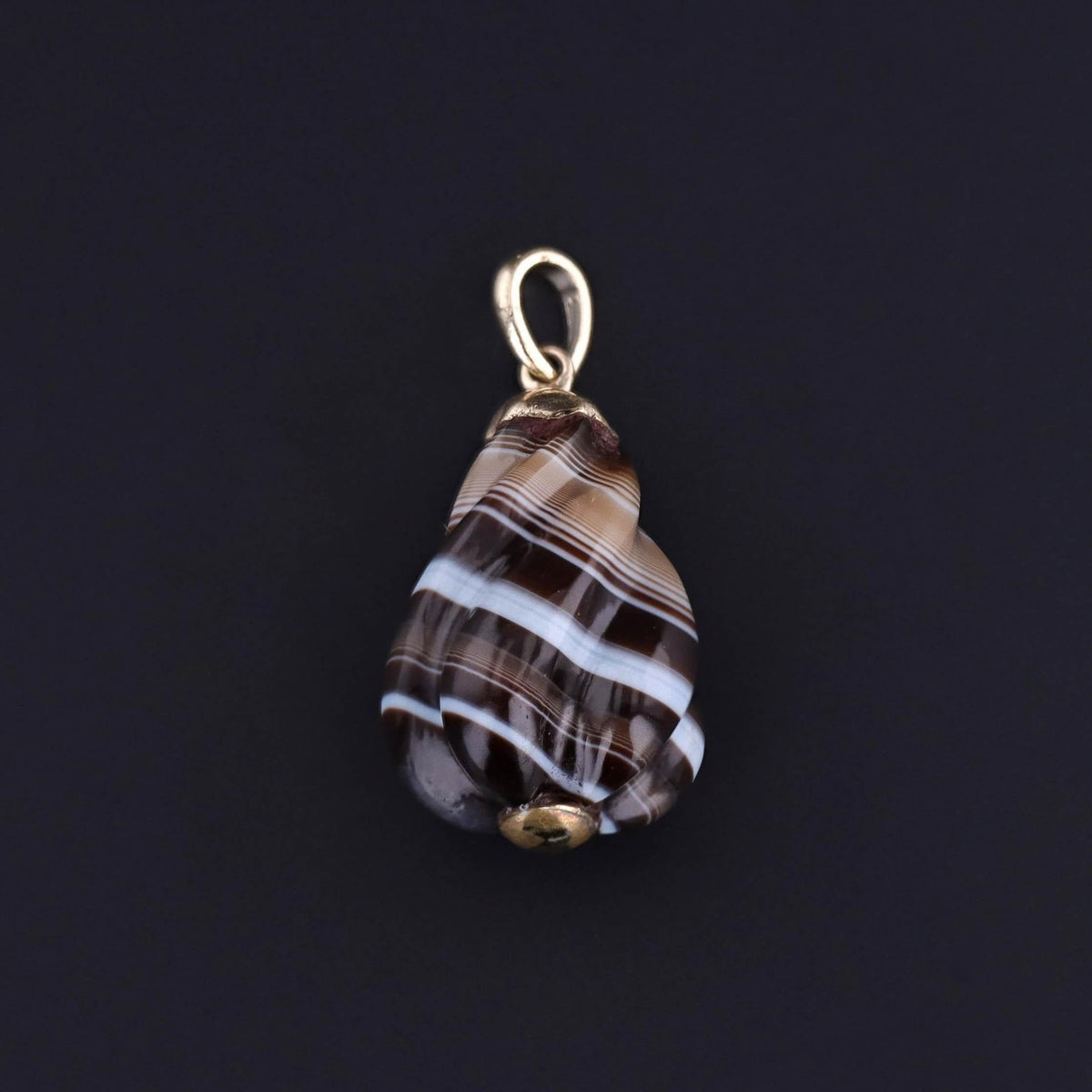 Antique Banded Agate Pendant - Trademark Antiques