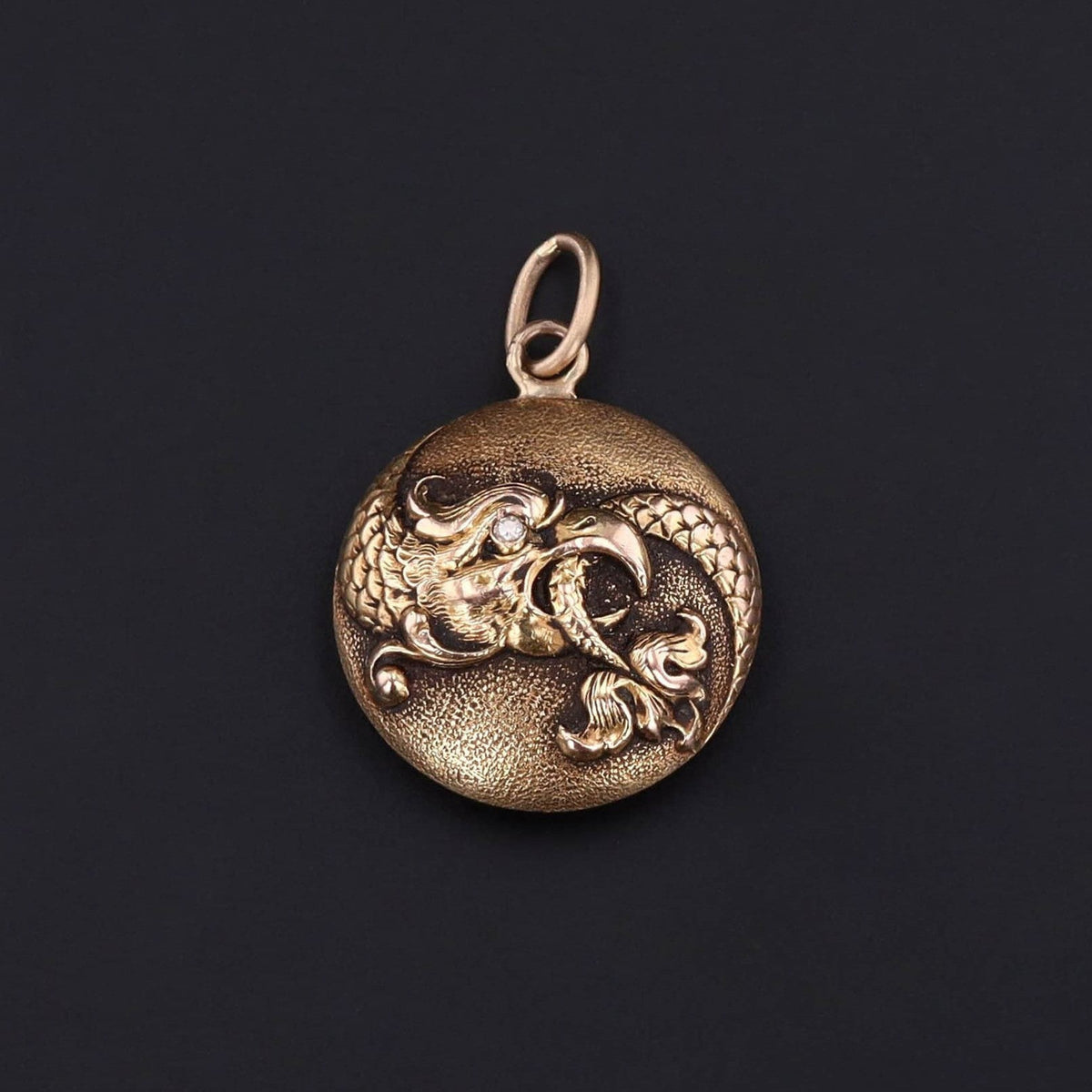 Antique Basilisk Conversion Charm of 14k Gold - Trademark Antiques