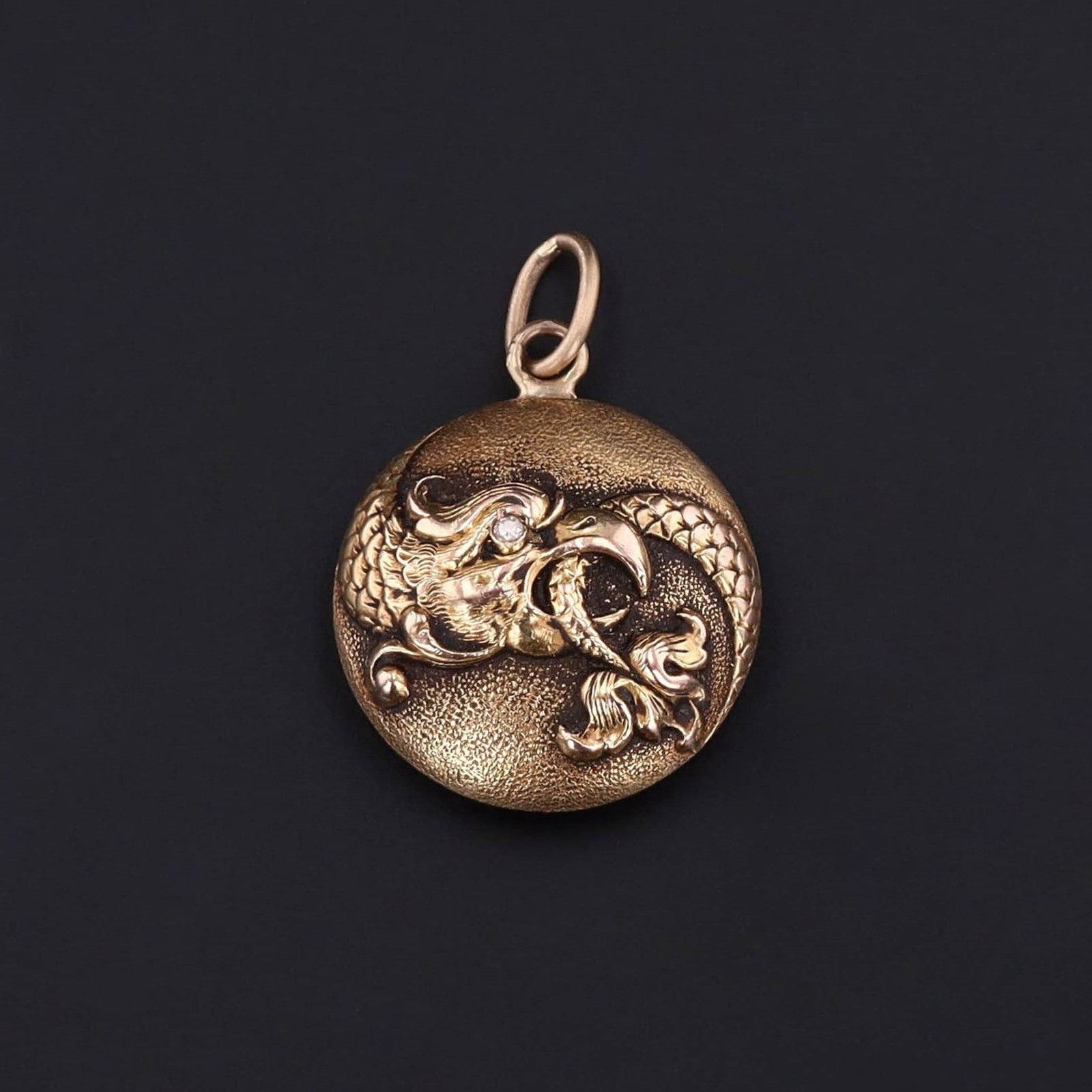 Antique Basilisk Conversion Charm of 14k Gold - Trademark Antiques