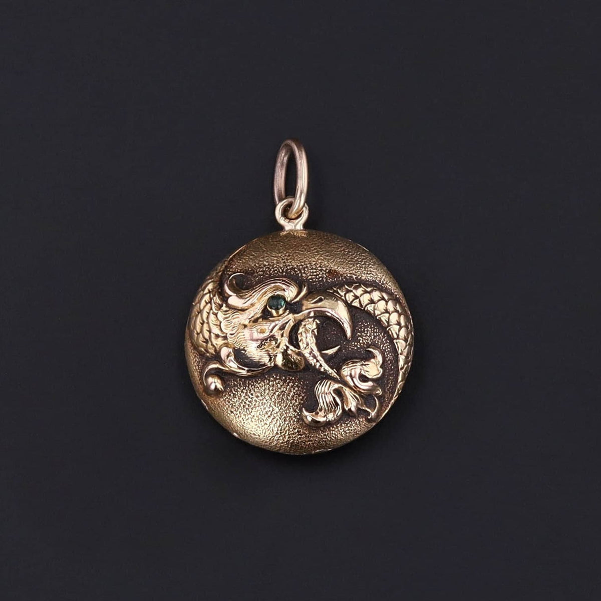 Antique Basilisk Conversion Charm of 14k Gold - Trademark Antiques
