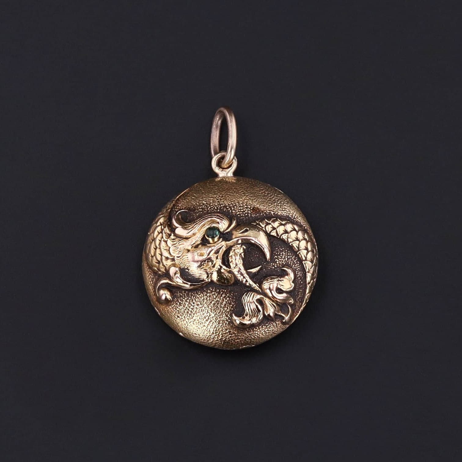 Antique Basilisk Conversion Charm of 14k Gold - Trademark Antiques