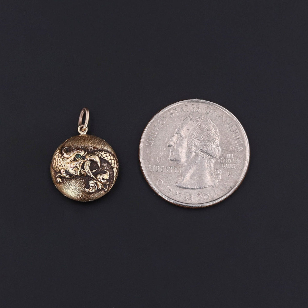 Antique Basilisk Conversion Charm of 14k Gold - Trademark Antiques