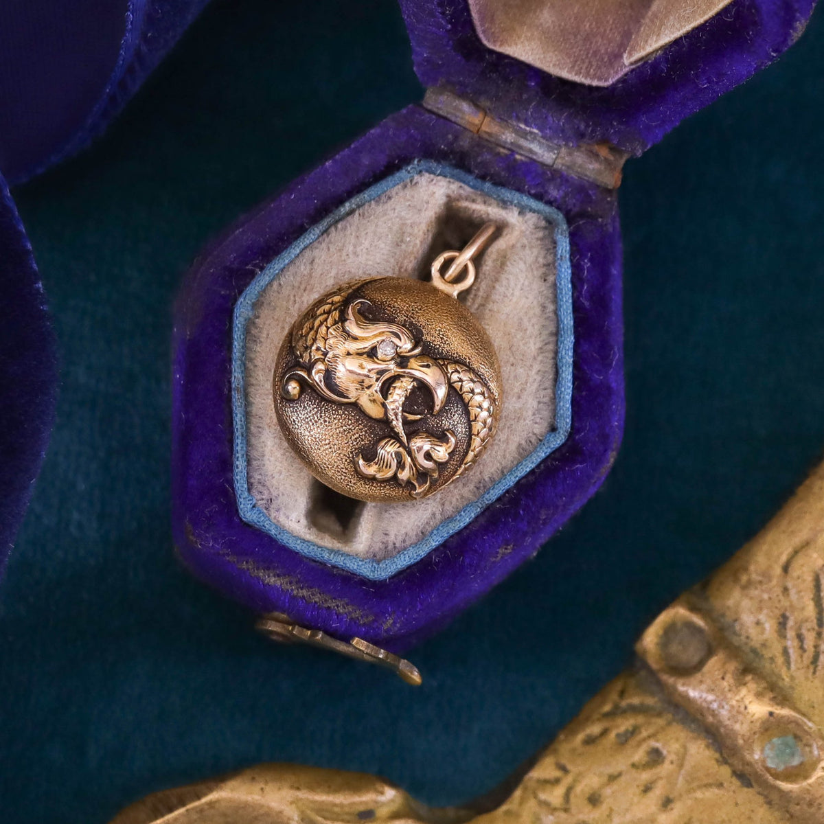 Antique Basilisk Conversion Charm of 14k Gold - Trademark Antiques