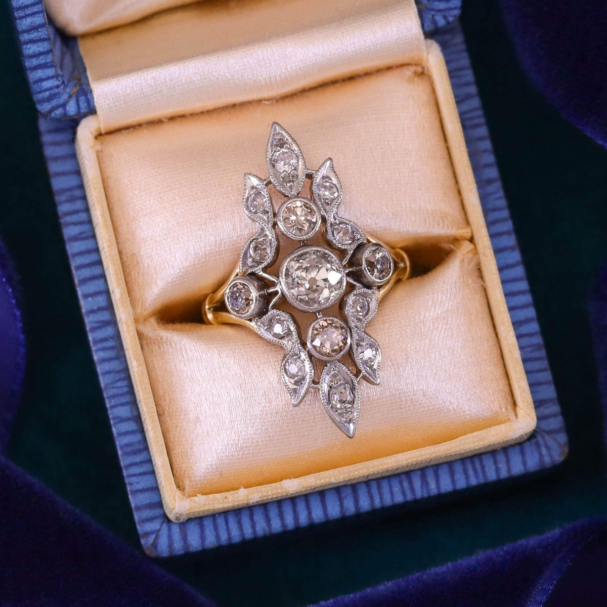 Antique Belle Epoque Diamond Ring of 18k Gold - Trademark Antiques