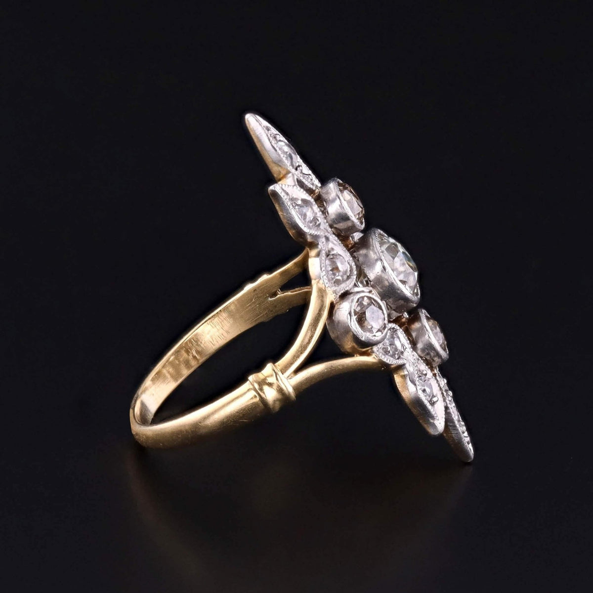 Antique Belle Epoque Diamond Ring of 18k Gold - Trademark Antiques
