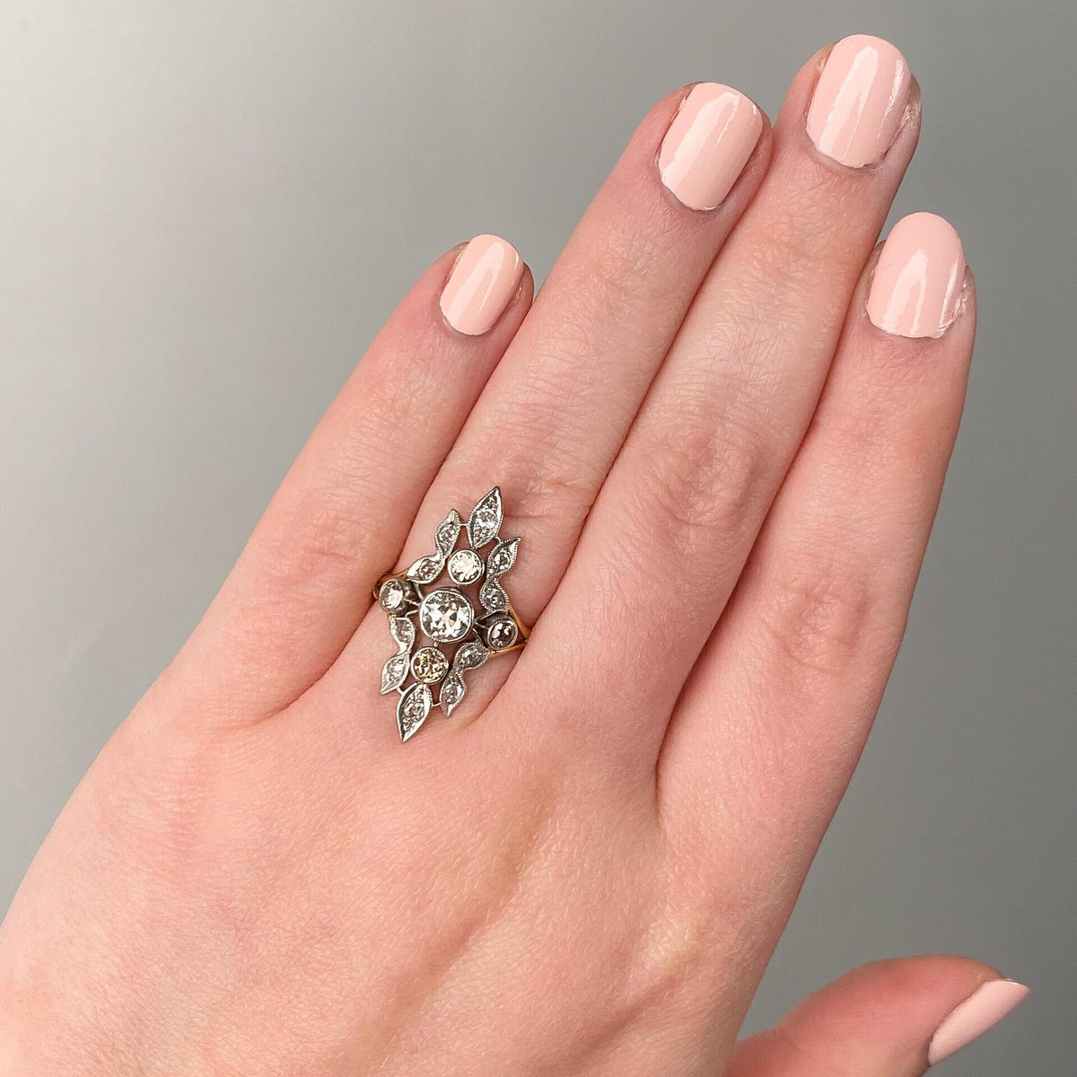 Antique Belle Epoque Diamond Ring of 18k Gold - Trademark Antiques