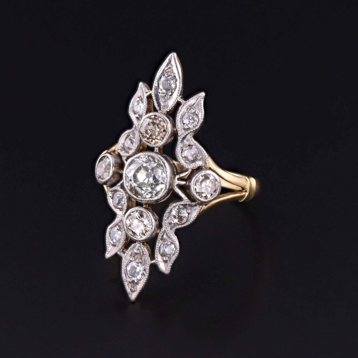 Antique Belle Epoque Diamond Ring of 18k Gold - Trademark Antiques