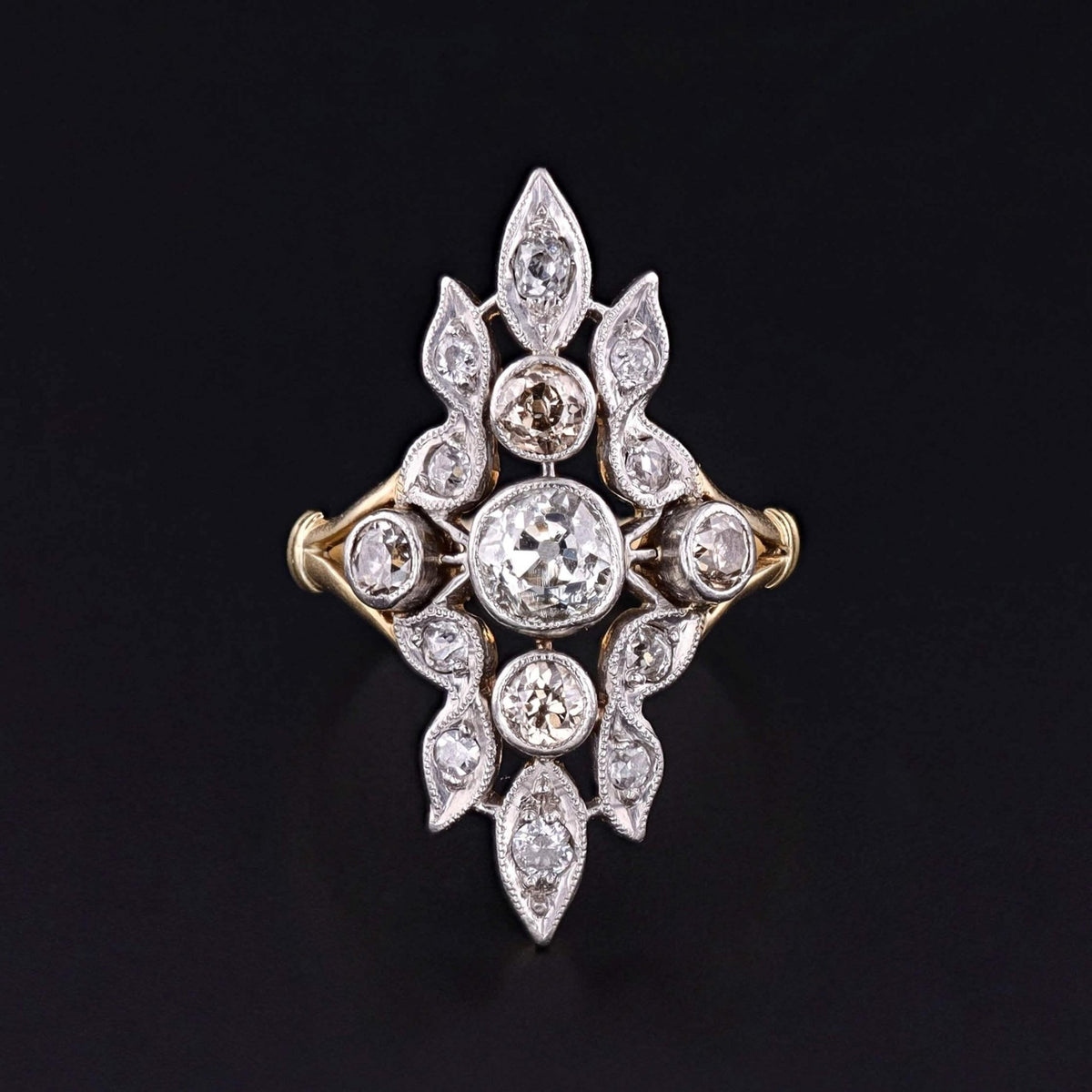 Antique Belle Epoque Diamond Ring of 18k Gold - Trademark Antiques