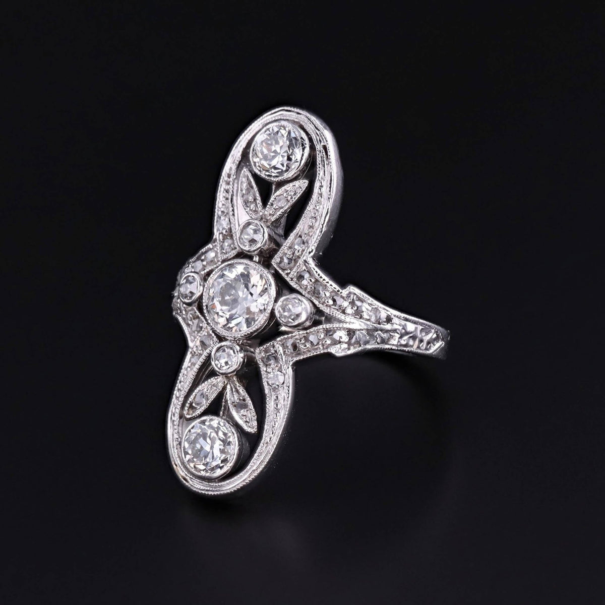 Antique Belle Epoque Diamond Ring of Platinum - Trademark Antiques