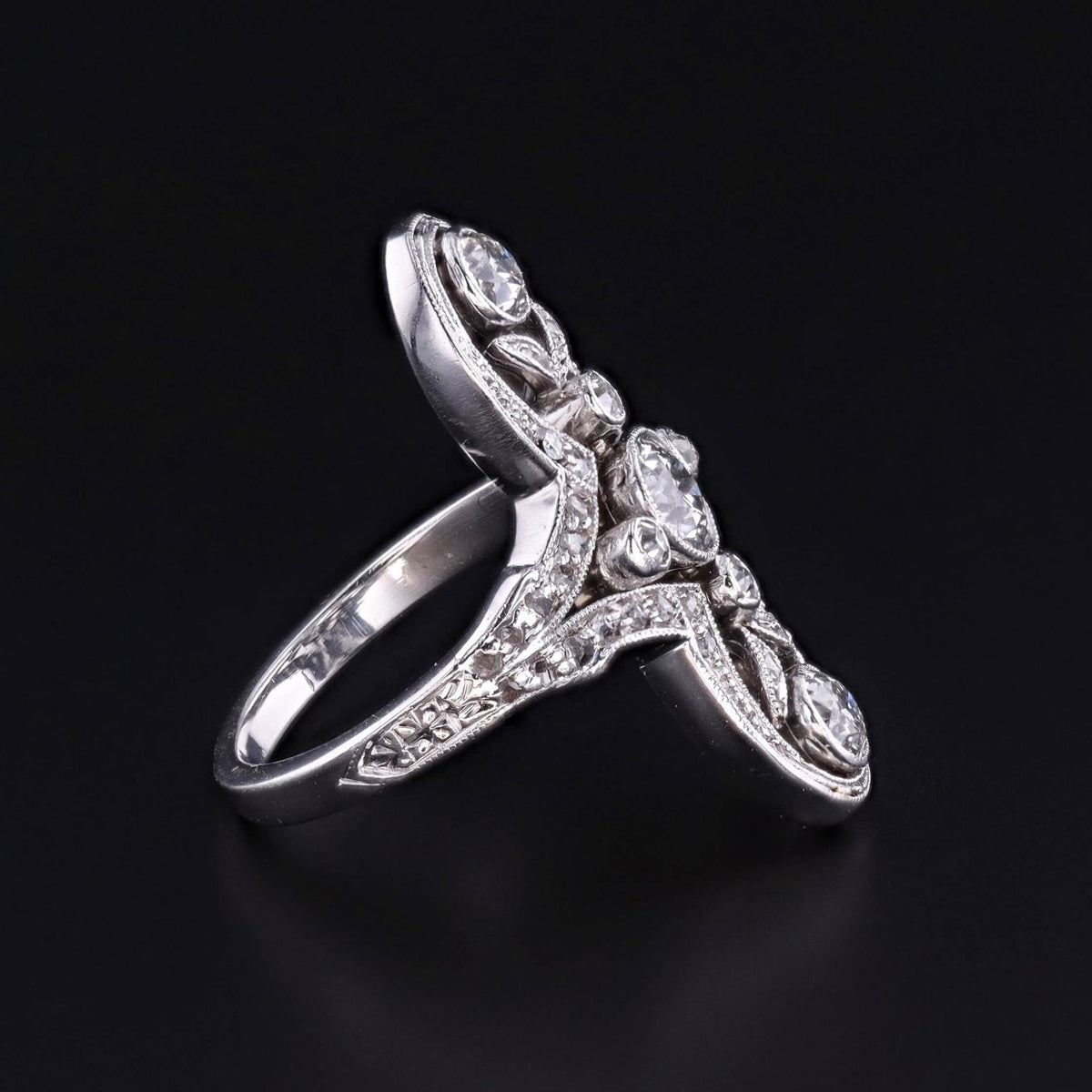 Antique Belle Epoque Diamond Ring of Platinum - Trademark Antiques