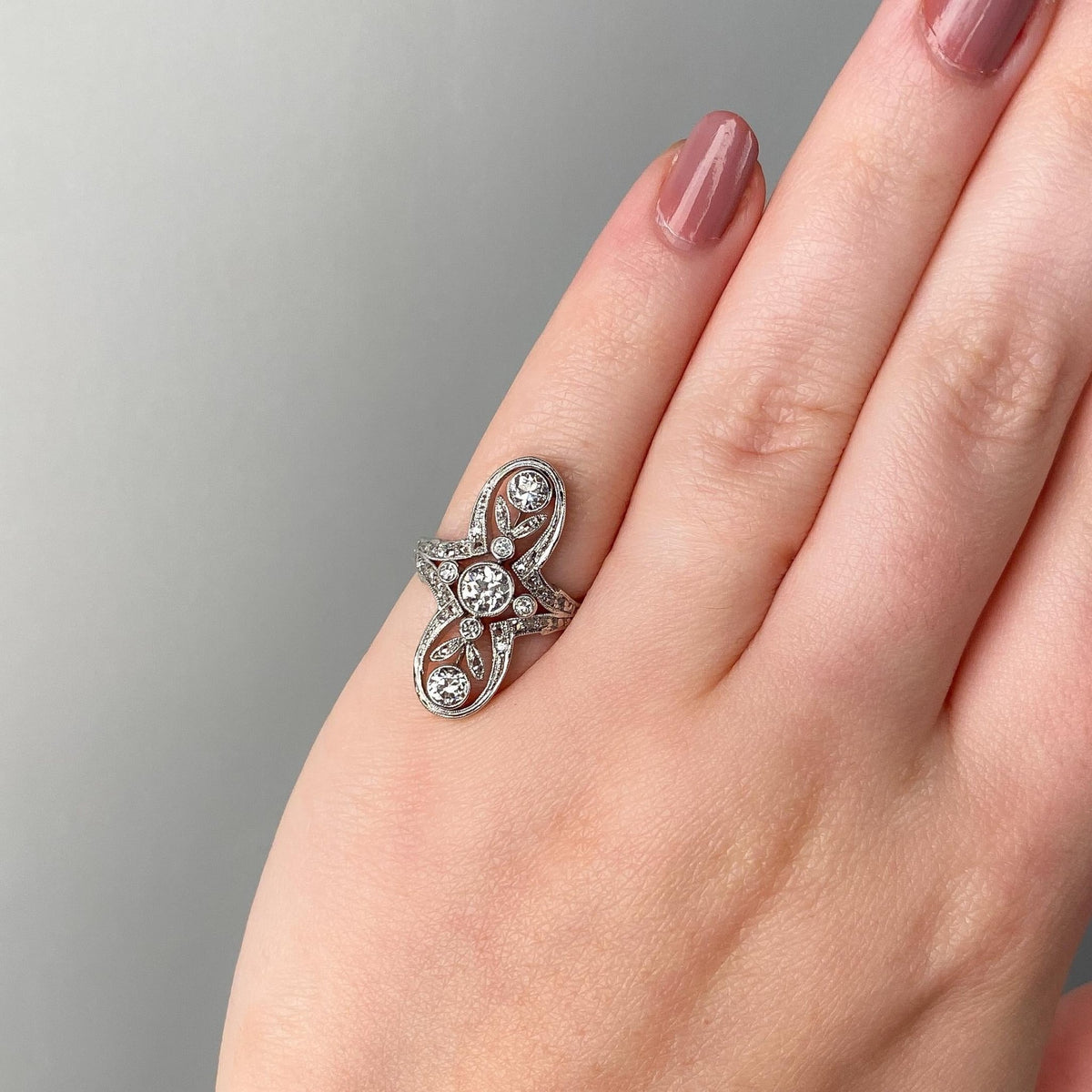 Antique Belle Epoque Diamond Ring of Platinum - Trademark Antiques