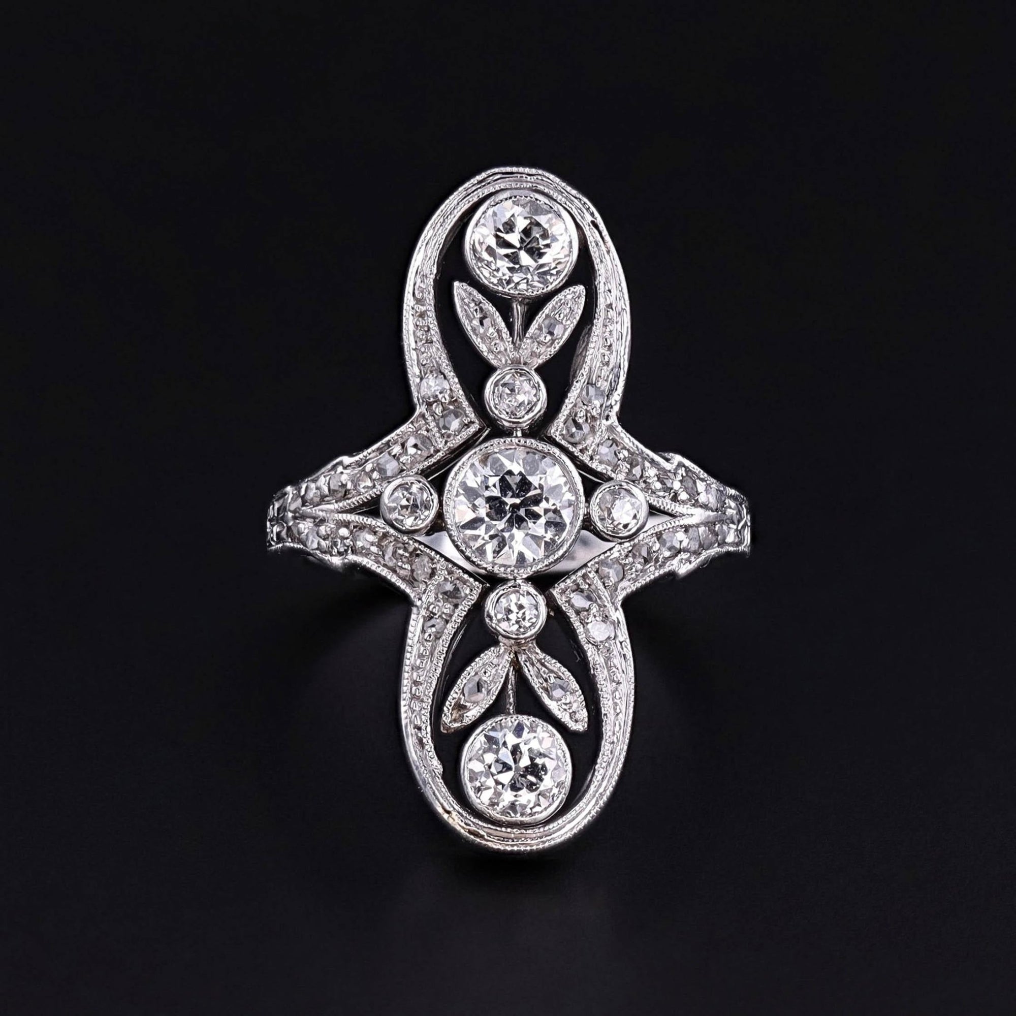 Antique Belle Epoque Diamond Ring of Platinum - Trademark Antiques