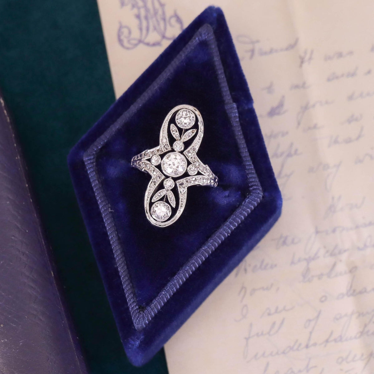 Antique Belle Epoque Diamond Ring of Platinum - Trademark Antiques