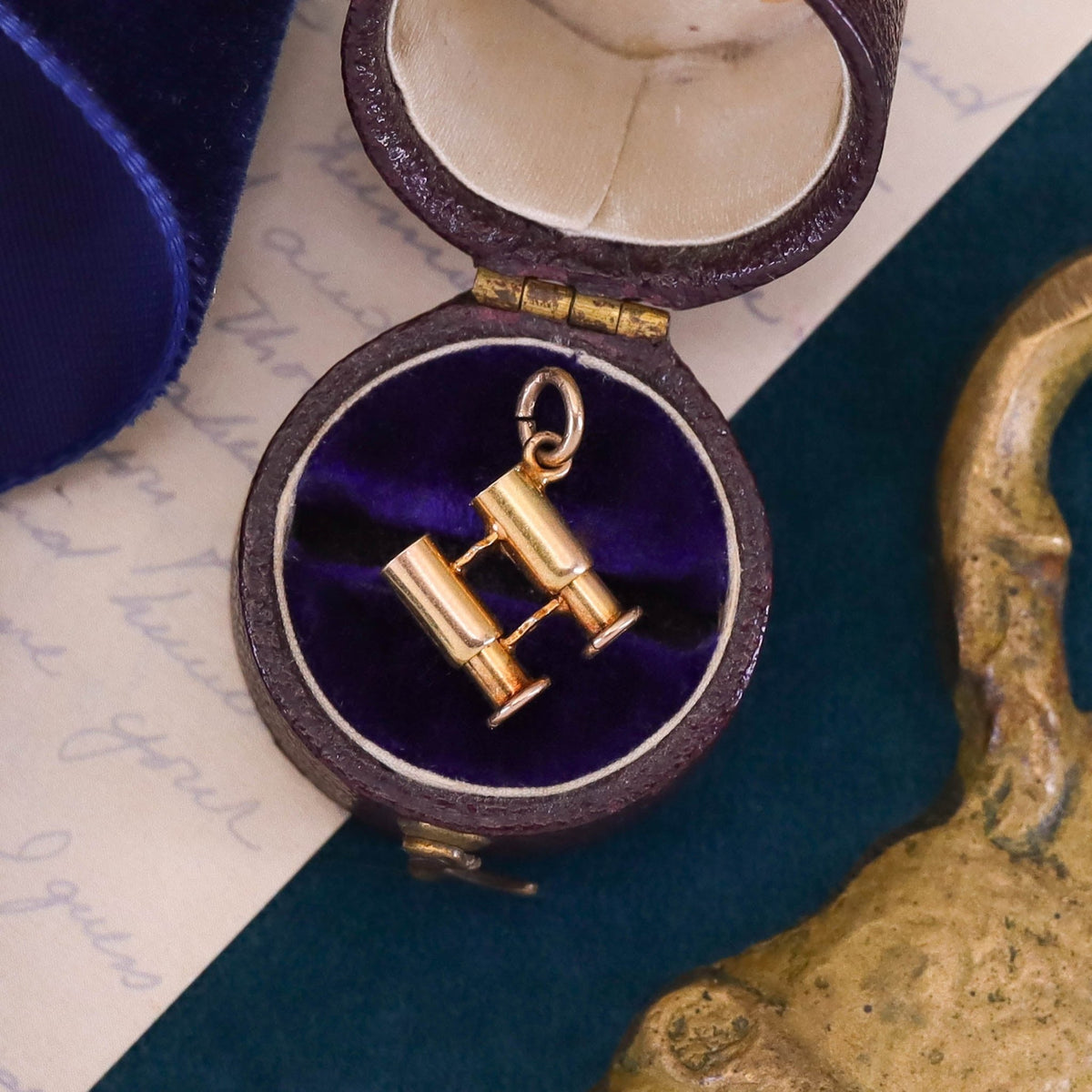 Antique Binoculars Charm of 10k Gold - Trademark Antiques
