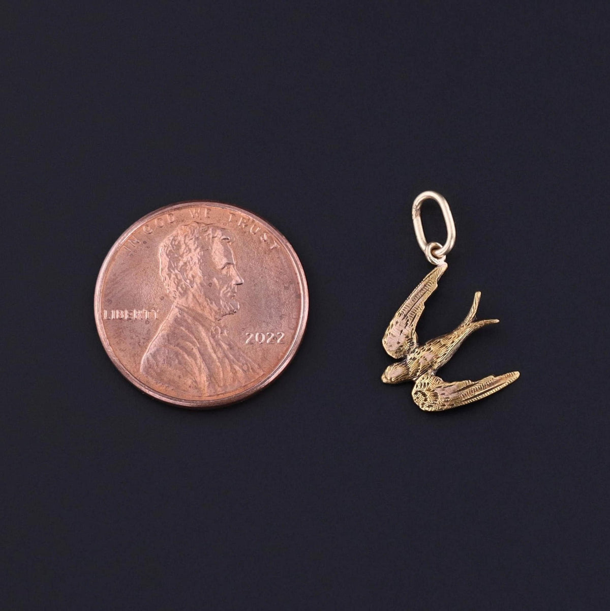 Antique Bird Charm of 14k Gold - Trademark Antiques