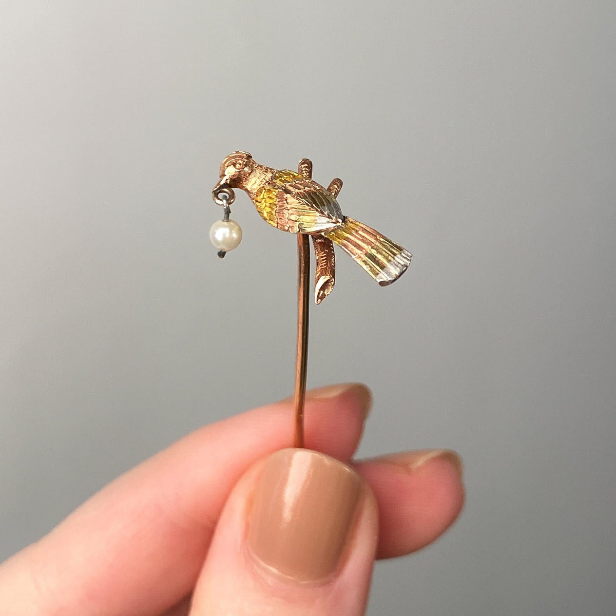 Antique Bird Hatpin of 14k Gold - Trademark Antiques
