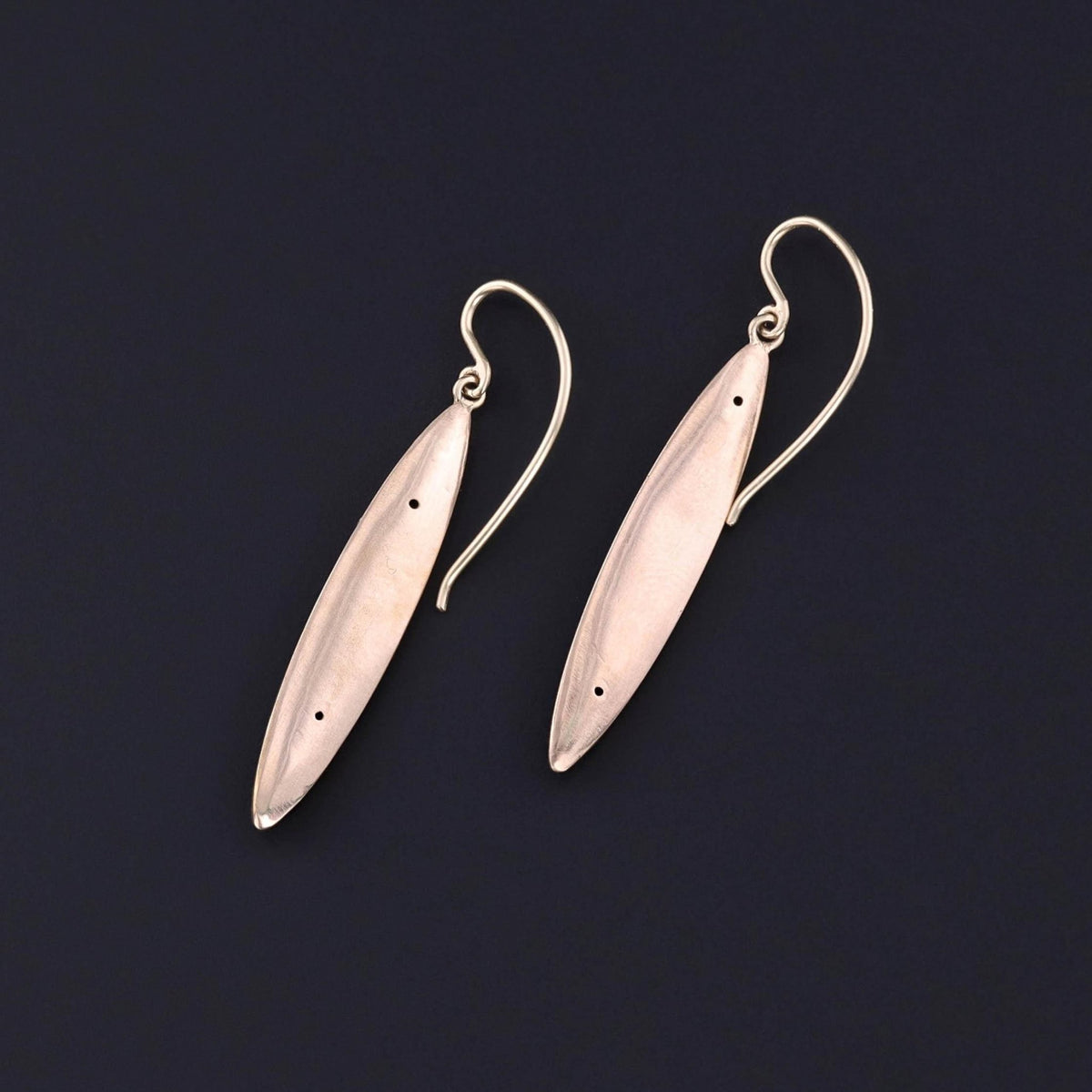 Antique Black Enamel and Pearl Earrings of 14k Gold - Trademark Antiques