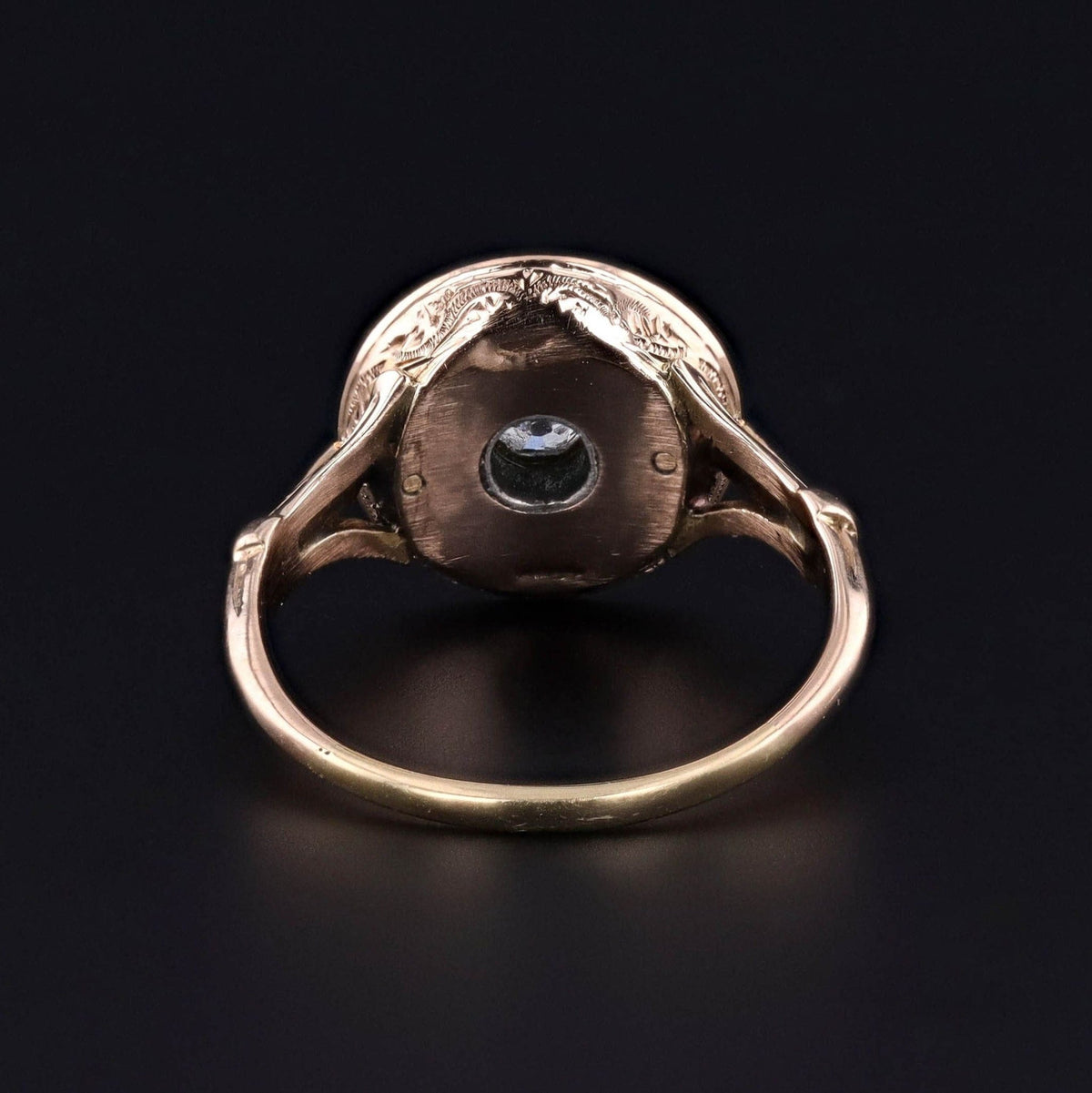 Antique Blue Enamel and Diamond Ring of 18k Gold - Trademark Antiques