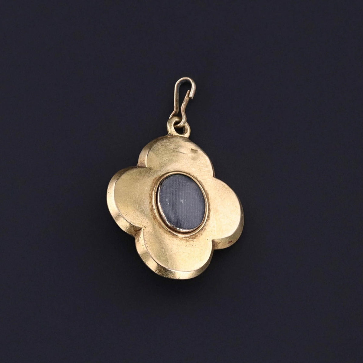 Antique Blue Enamel Locket Pendant of 18k Gold - Trademark Antiques