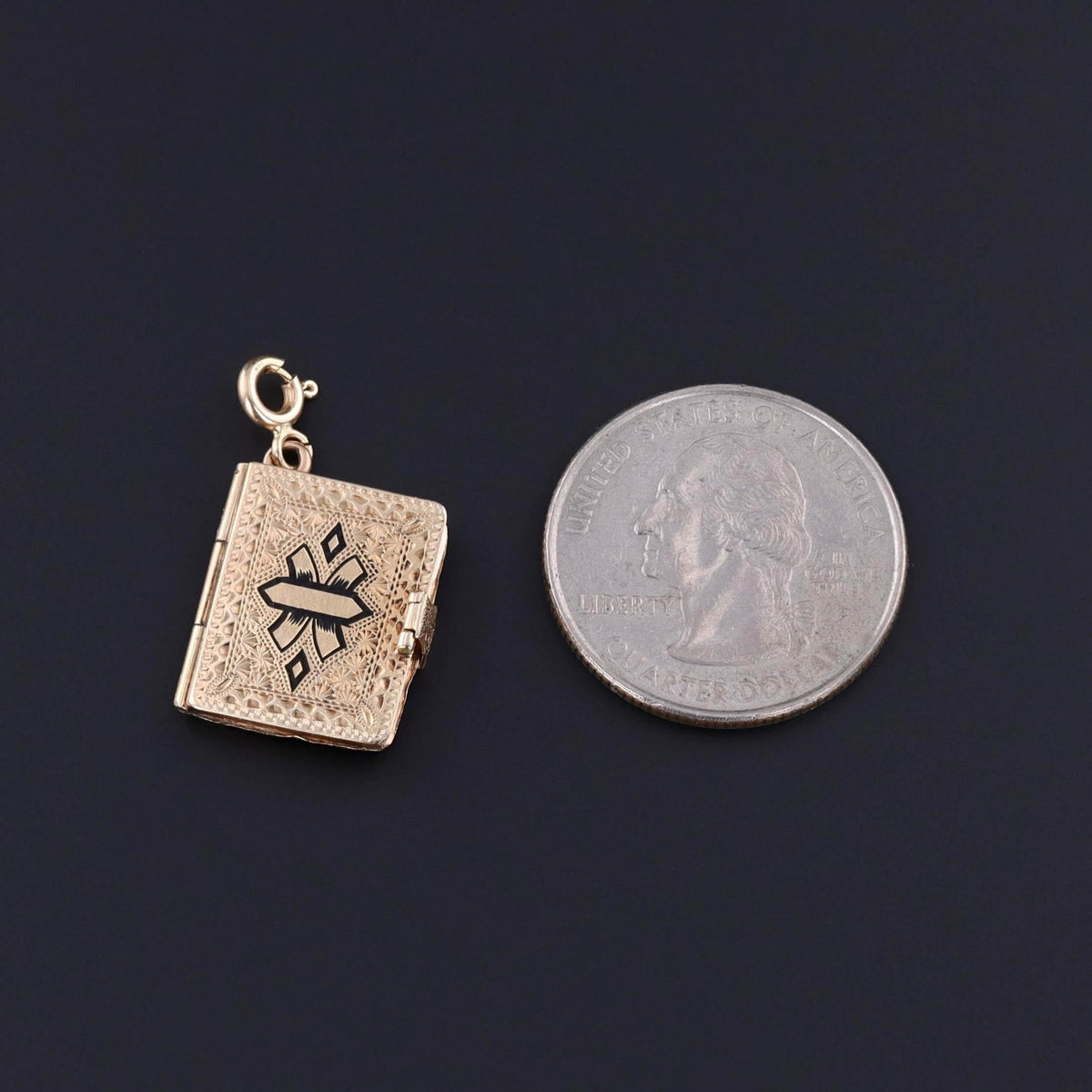 Antique Book Locket of 14k Gold - Trademark Antiques