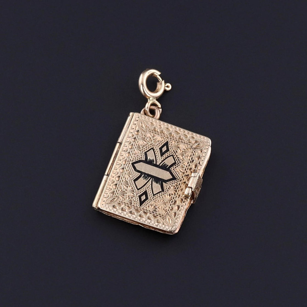 Antique Book Locket of 14k Gold - Trademark Antiques