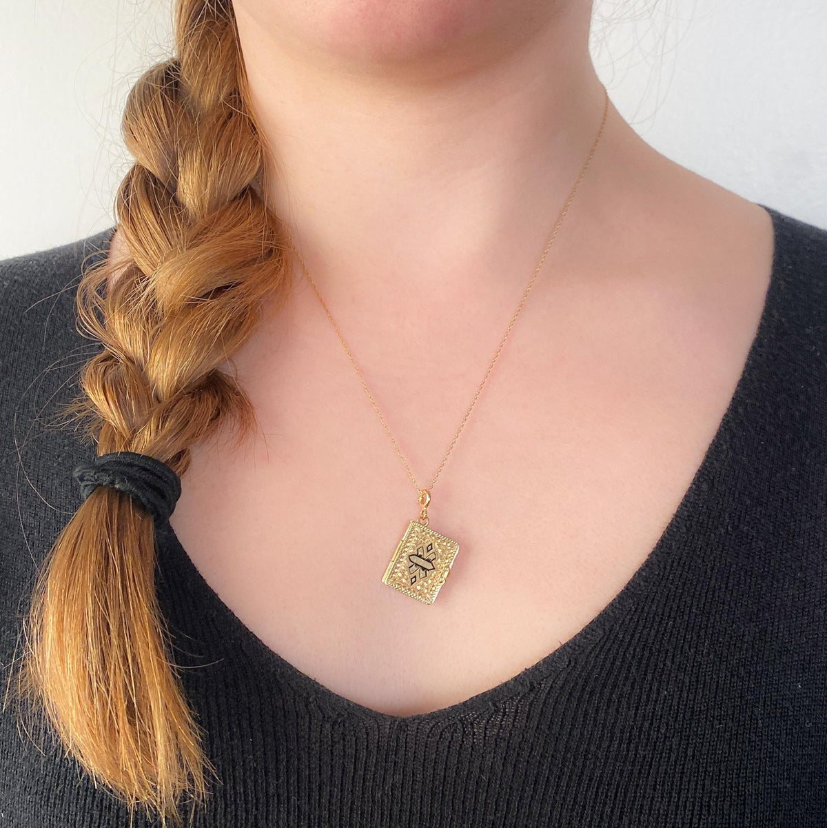 Antique Book Locket of 14k Gold - Trademark Antiques