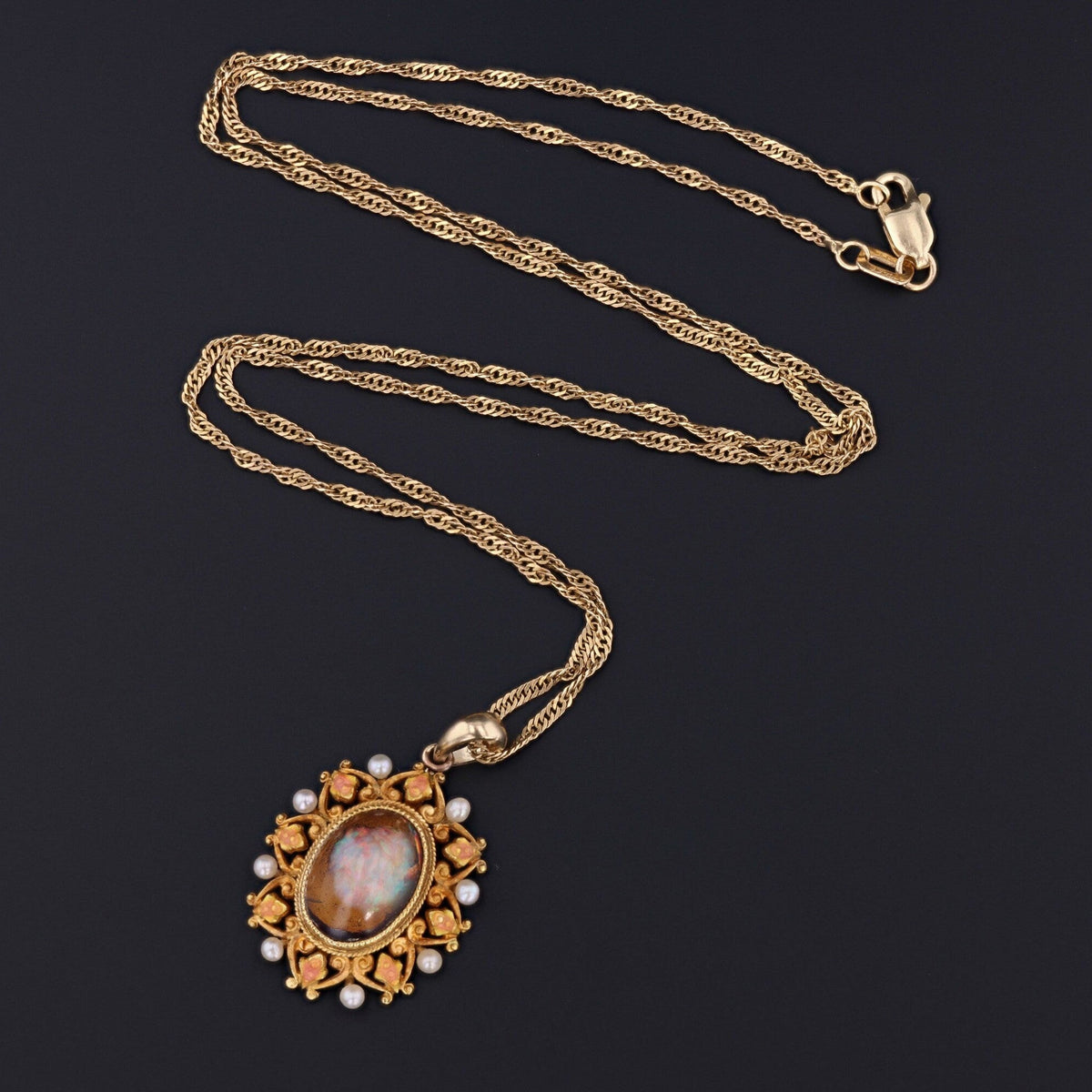 Antique Boulder Opal Conversion Pendant of 14k Gold - Trademark Antiques