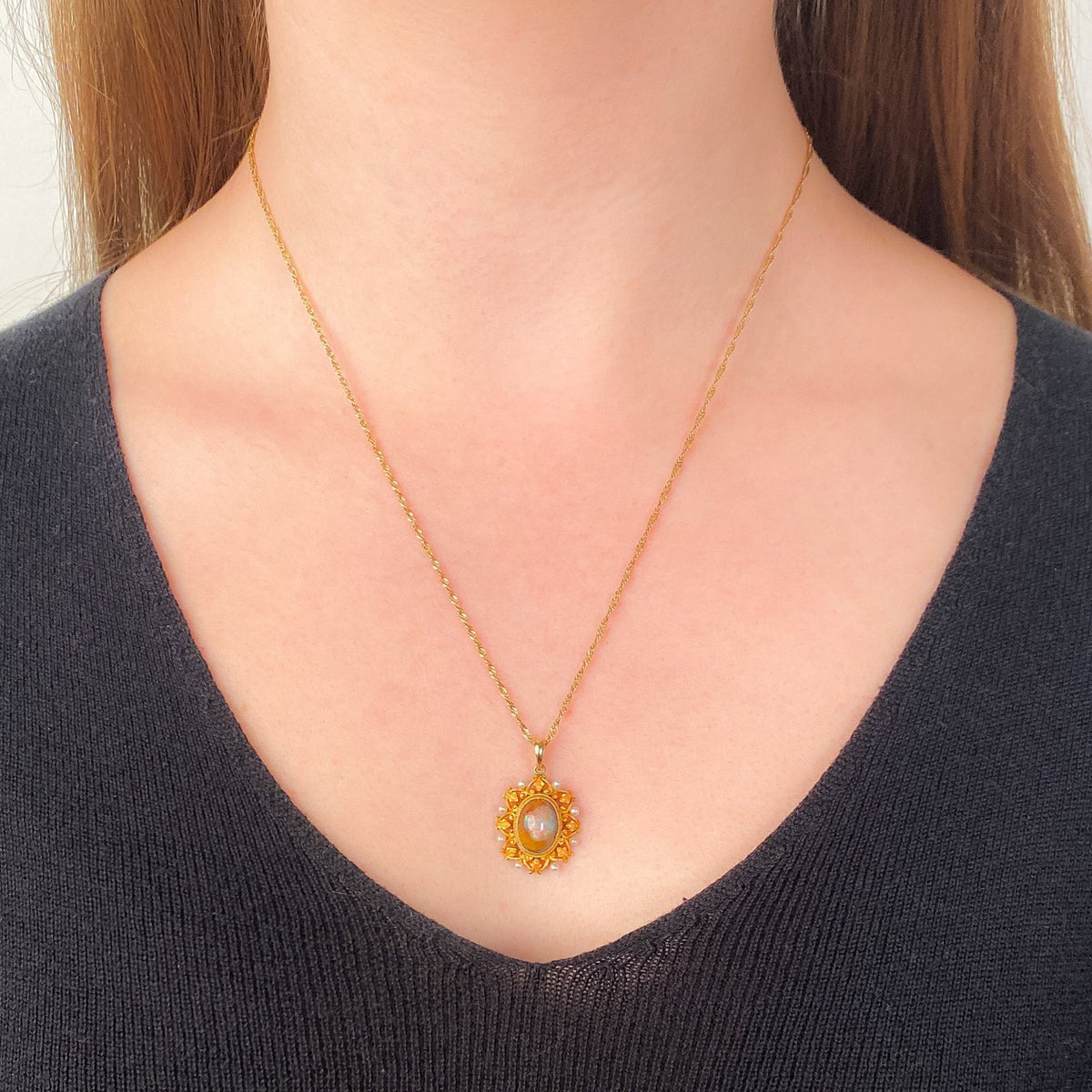 Antique Boulder Opal Conversion Pendant of 14k Gold - Trademark Antiques