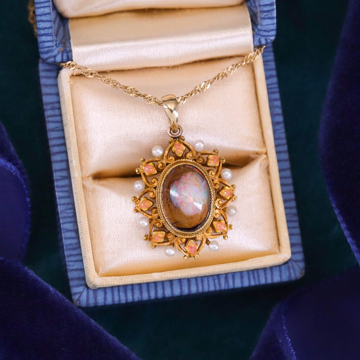 Antique Boulder Opal Conversion Pendant of 14k Gold - Trademark Antiques