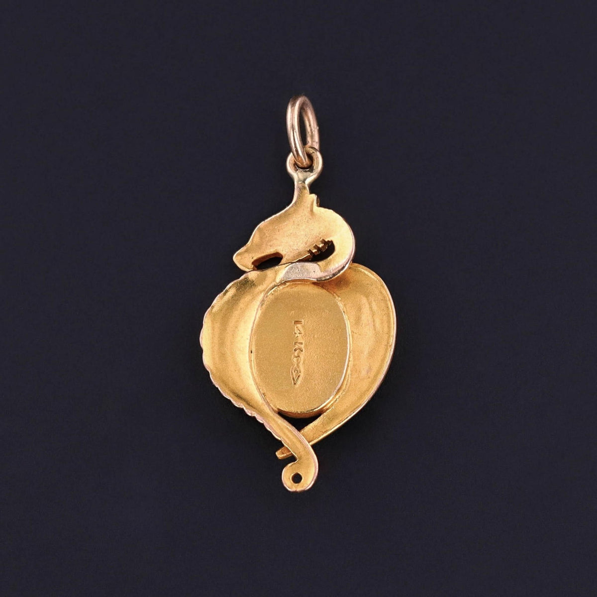 Antique Boulder Opal Dragon Charm of 14k Gold - Trademark Antiques
