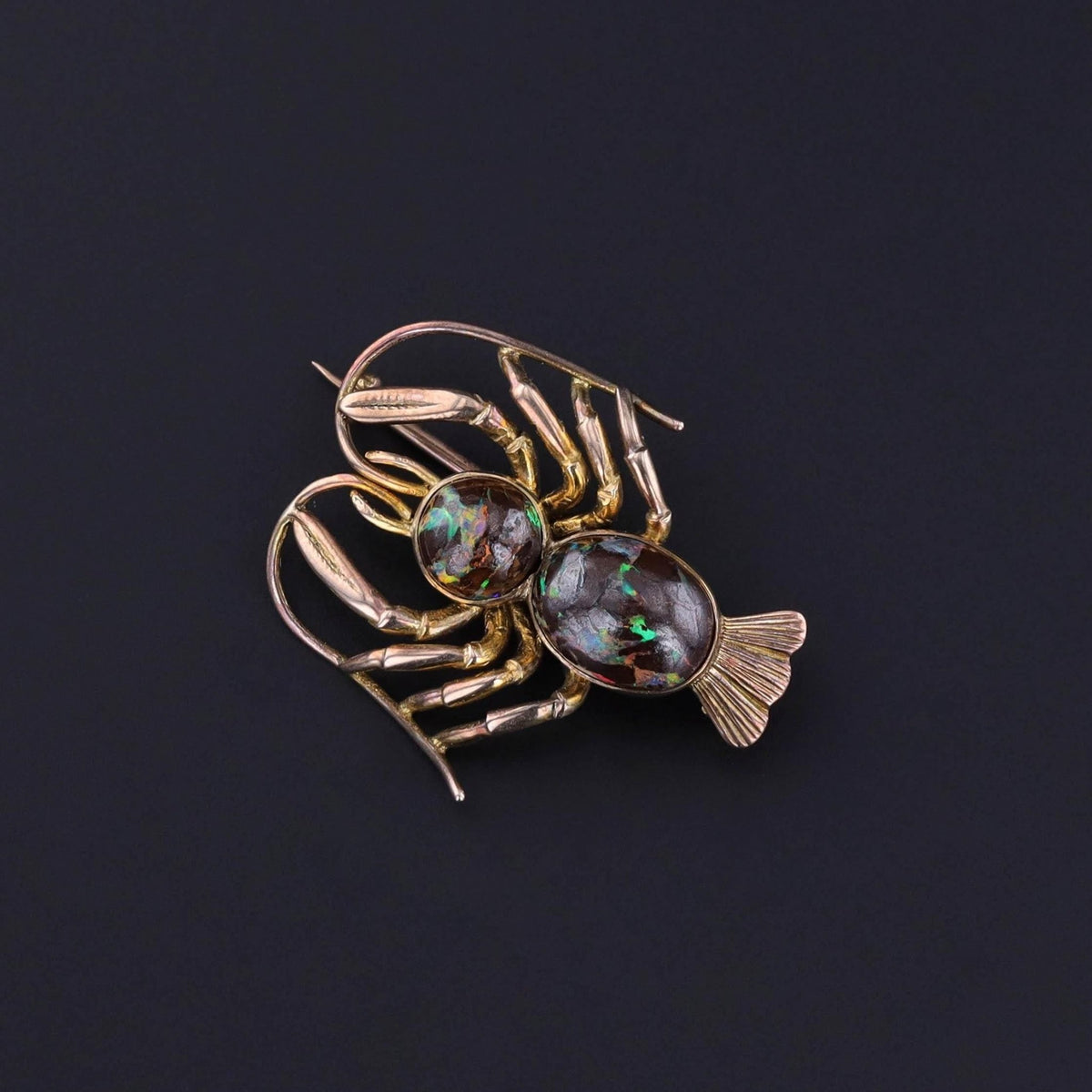 Antique Boulder Opal Lobster Brooch of 9ct Gold - Trademark Antiques
