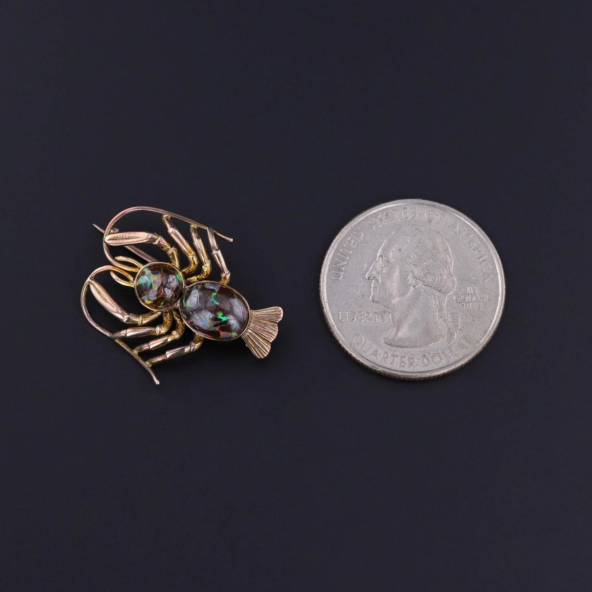 Antique Boulder Opal Lobster Brooch of 9ct Gold - Trademark Antiques